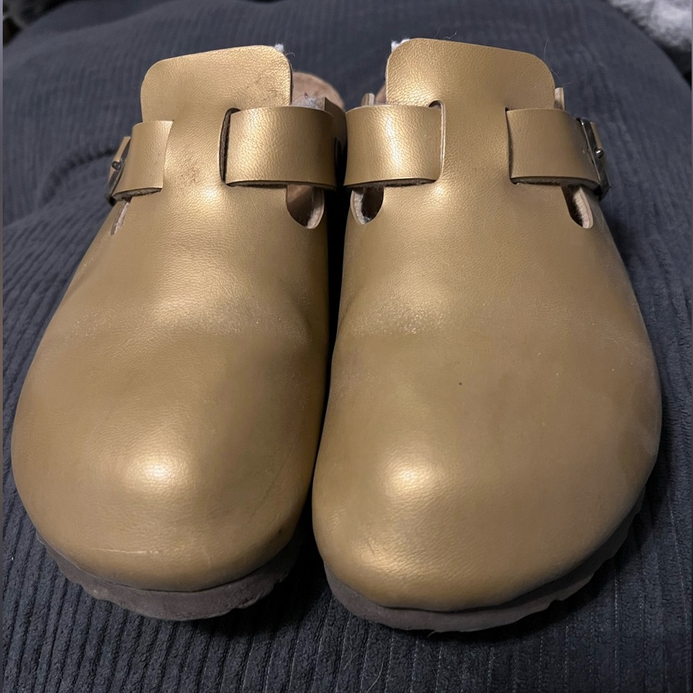 Gold Birkenstock Boston